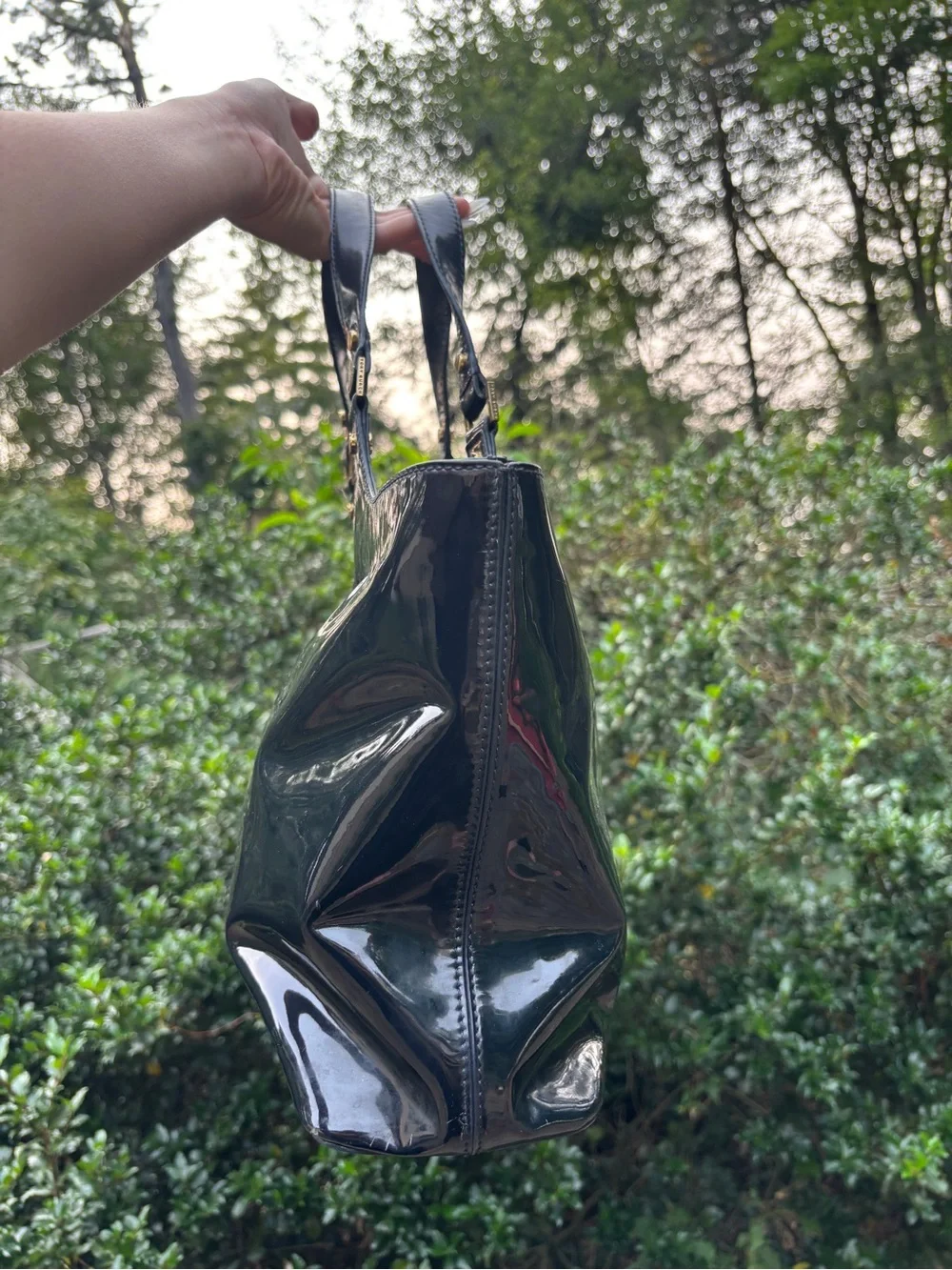 Tory Burch Bombe Patent Leather Tote Bag